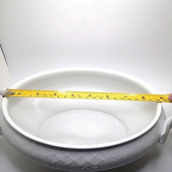 Oscar De La Renta Fine China White Oval Covered Dish Rose Lid Tureen Server Dish - Picture 12 of 14